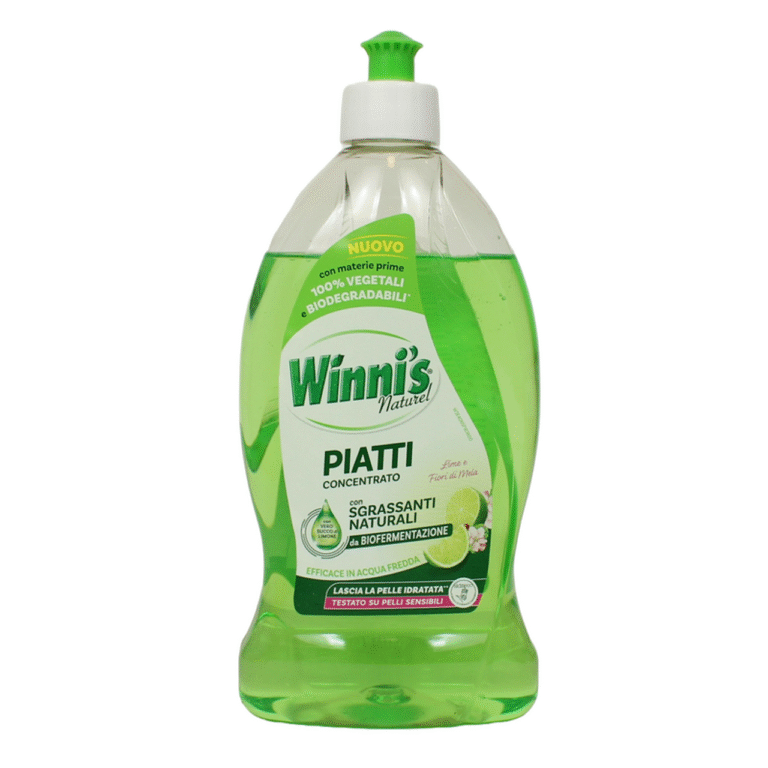 Бутилка 480 ml концентриран еко препарат за съдове Winni's Piatti с лимон