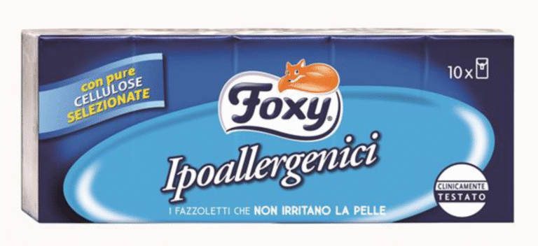 Опаковка с 10 броя хипоалергенни носни кърпички Foxy Fazzoletti