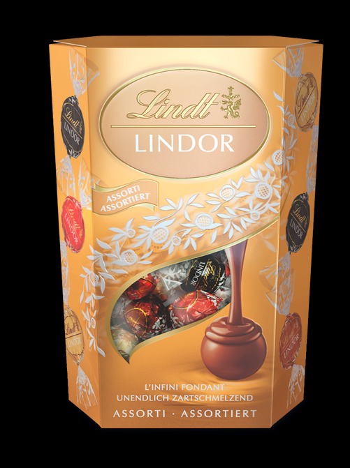 Lindt Lindor Cornet Бонбони Асорти 200 г – шоколадови бонбони с кремообразен пълнеж, произведени в България.
