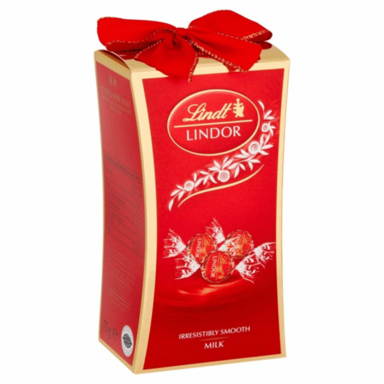 LINDOR Бонбони Млечен Шоколад 75 г – шоколадови бонбони с меко топящ се млечен пълнеж, 44% съдържание на пълнеж.