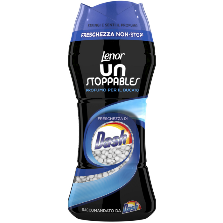 Пластмасова опаковка Lenor Unstoppables Fresh ароматни перли за пране 210 г, син дизайн