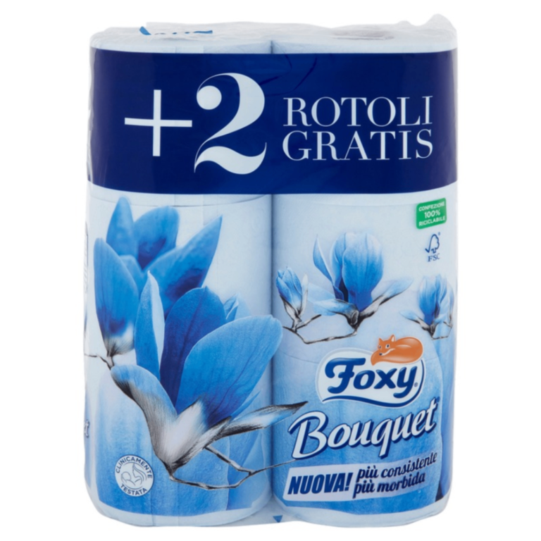 Опаковка на тоалетна хартия Foxy Bouquet 4+2 броя.