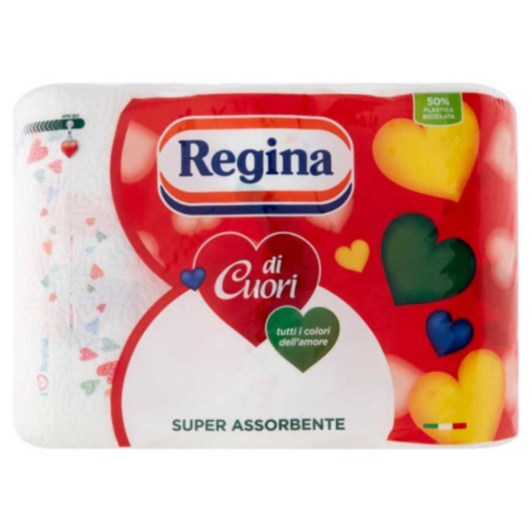 Опаковка с 3 броя кухненски ролки Regina Queen Of Hearts с декоративен дизайн.