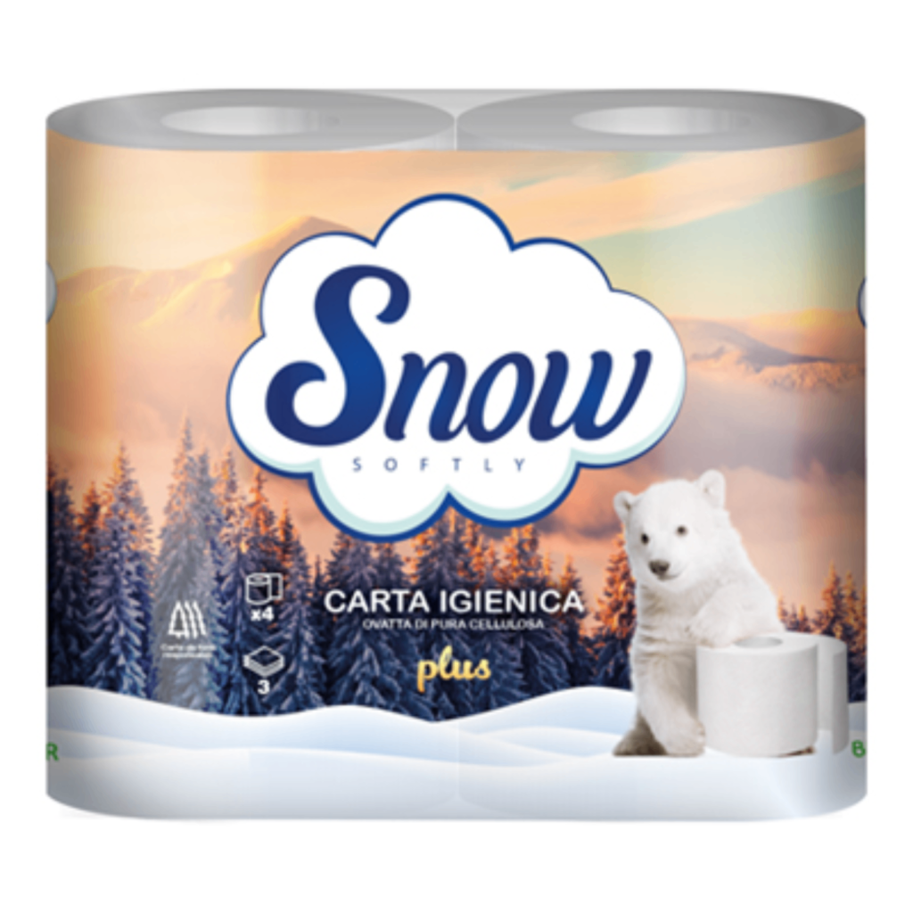 Опаковка на тоалетна хартия Snow 4 ролки.