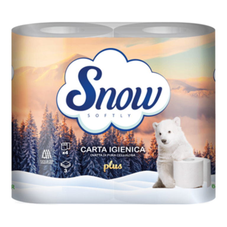Опаковка на тоалетна хартия Snow 4 ролки.