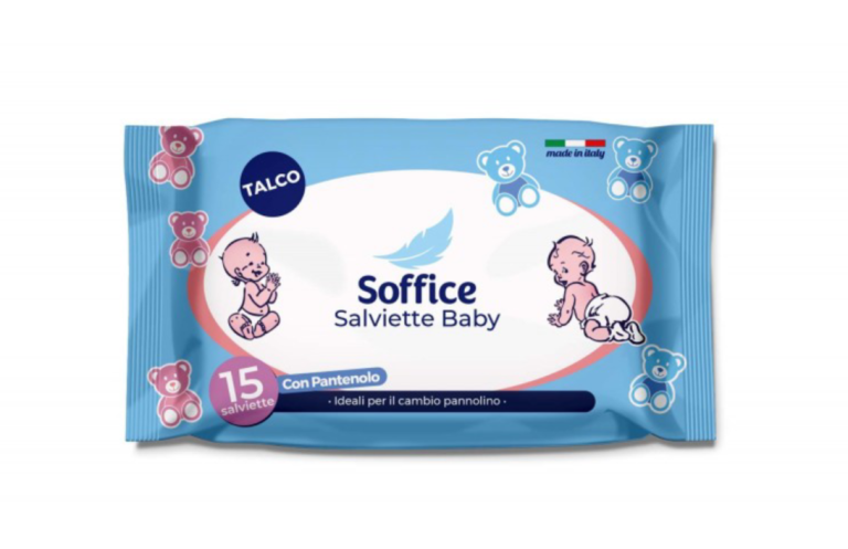 Джобна опаковка бебешки мокри кърпи Soffice – 15 броя, с нежен аромат и екстракт от лайка