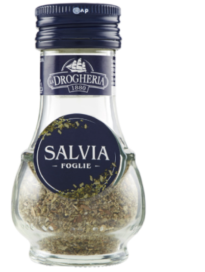817 Стъклено бурканче с 8 г сушена салвия D&A – средиземноморска подправка с мек аромат.