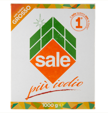 Опаковка от 1 кг едра морска сол Mrino Grosso – традиционен италиански продукт