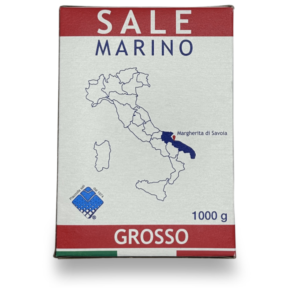 Опаковка от 1 кг едра морска сол Mrino Grosso – традиционен италиански продукт