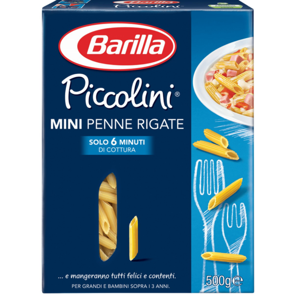 Пакет Barilla Мини Пенне Ригати 500 г – малки паста с характерни линии, идеални за всякакви ястия.