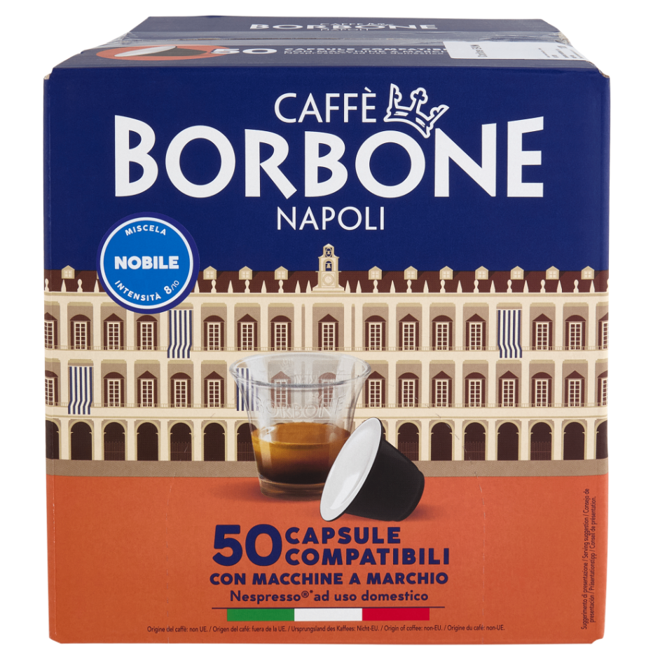 Пакет с 50 капсули Borbone Нобиле, съвместими с Nespresso.
