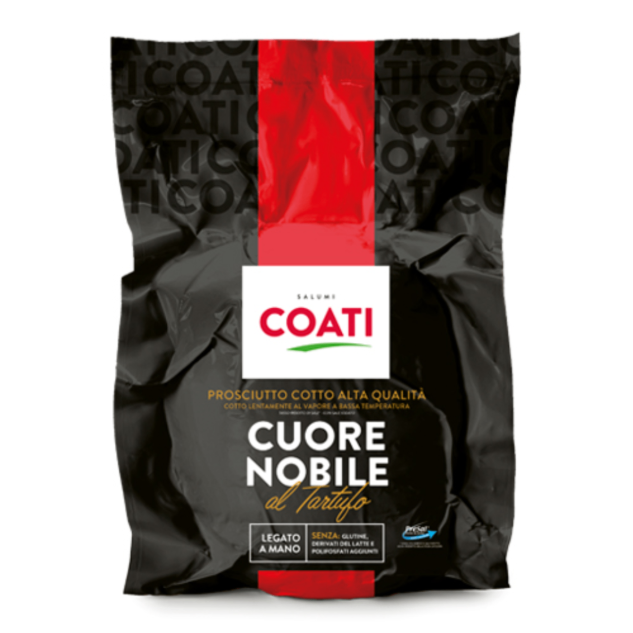 1411.png Опаковка шунка Coati с трюфел – тънки резени с черни трюфелови частици и гурме визия.