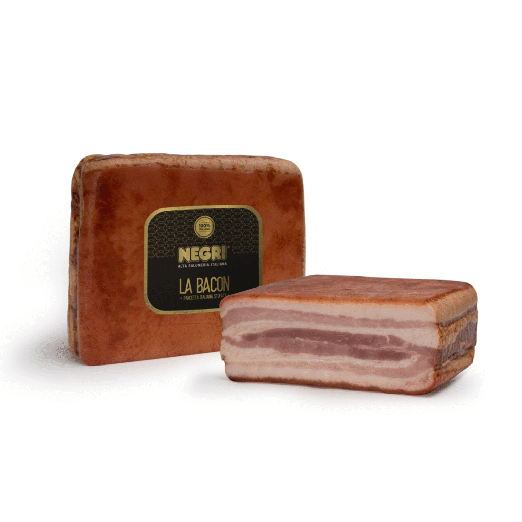 Опаковка Negri Бекон на плоча – сочен пушен бекон за приготвяне.
