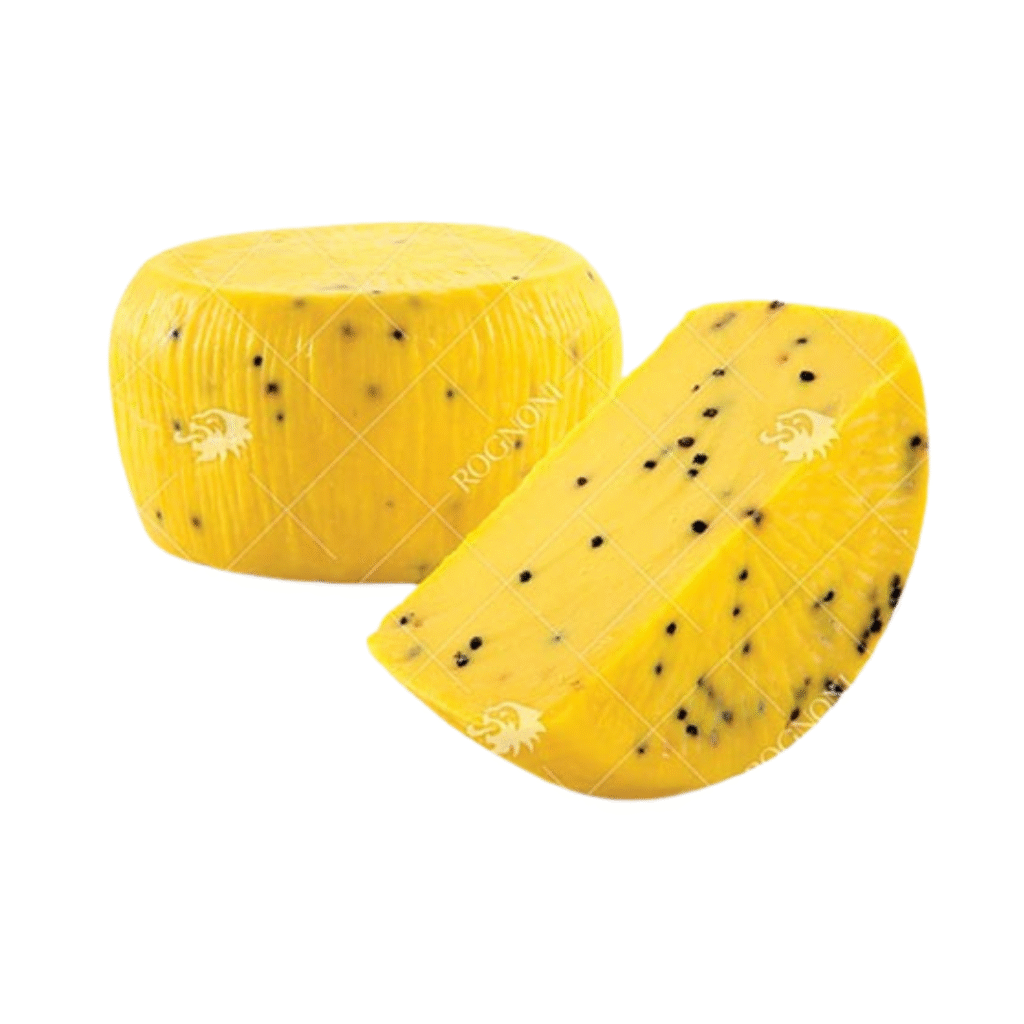 Пита овче сирене Rognoni Pecorino Primosale с шафран и черен пипер, с кремообразна текстура и ароматни жилки