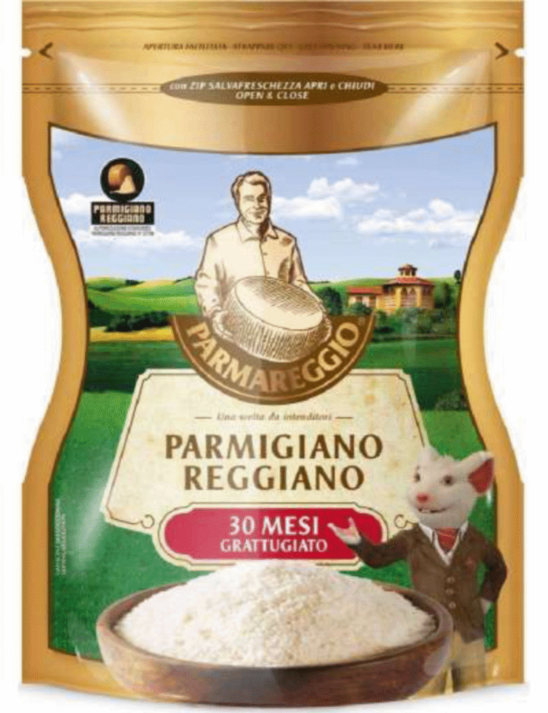Настърган пармезан Parmareggio зрял 30 месеца в прозрачна опаковка, 60 г.