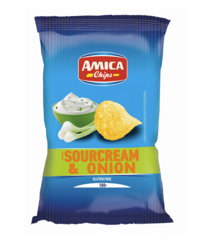 Чипс с Лук и Сметана Amica Chips Без Глутен