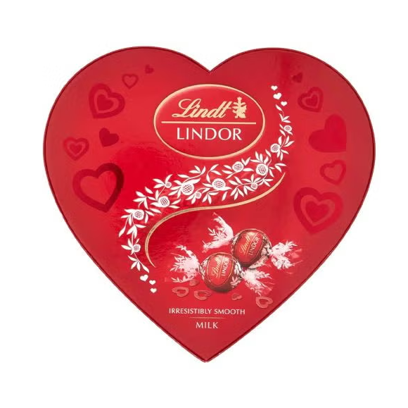Шоколадови Бонбони Lindt Lindor Млечен Шоколад Сърце 200 г