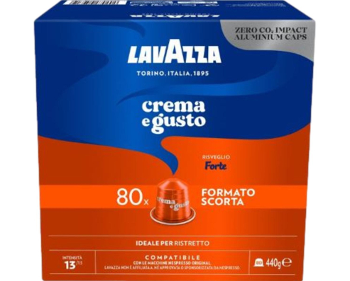 Кафе Капсули LAVAZZA Crema e Gusto Forte – 80 капсули за Nespresso®