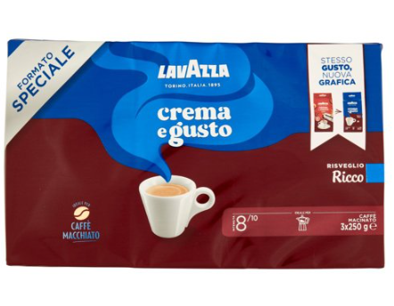 Мляно Кафе Lavazza Crema e Gusto Ricco 3x250 г (750 г)