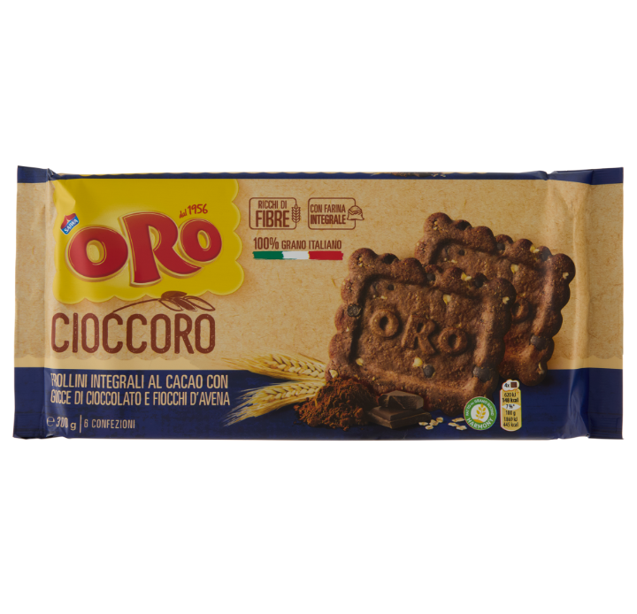 Пълнозърнести Бисквити SAIWA Oro Ciok Cioccolato с Шоколад и Овесени ядки 300 гр