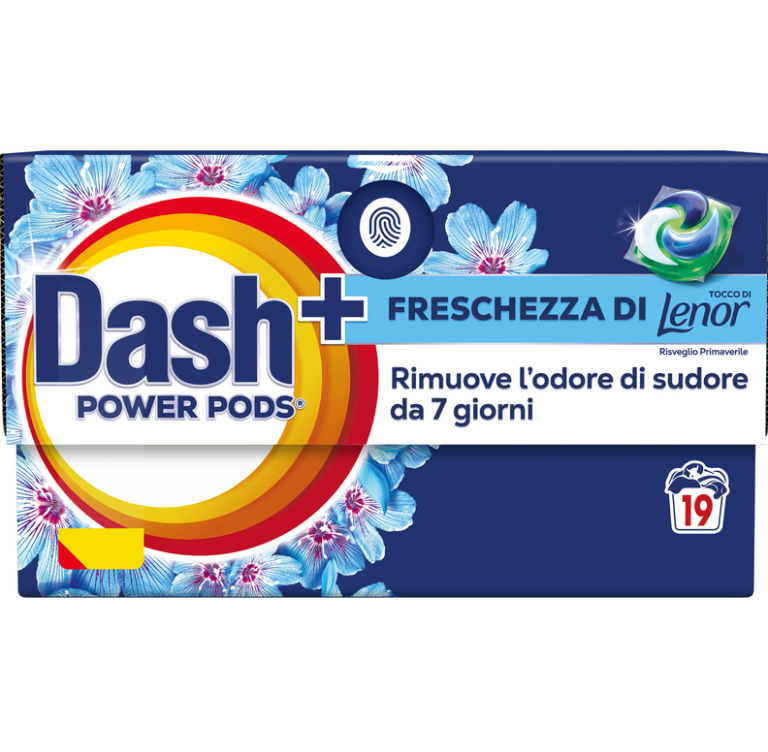 Капсули за Пране DASH Plus Power Pods с Аромат на Lenor 19 бр.