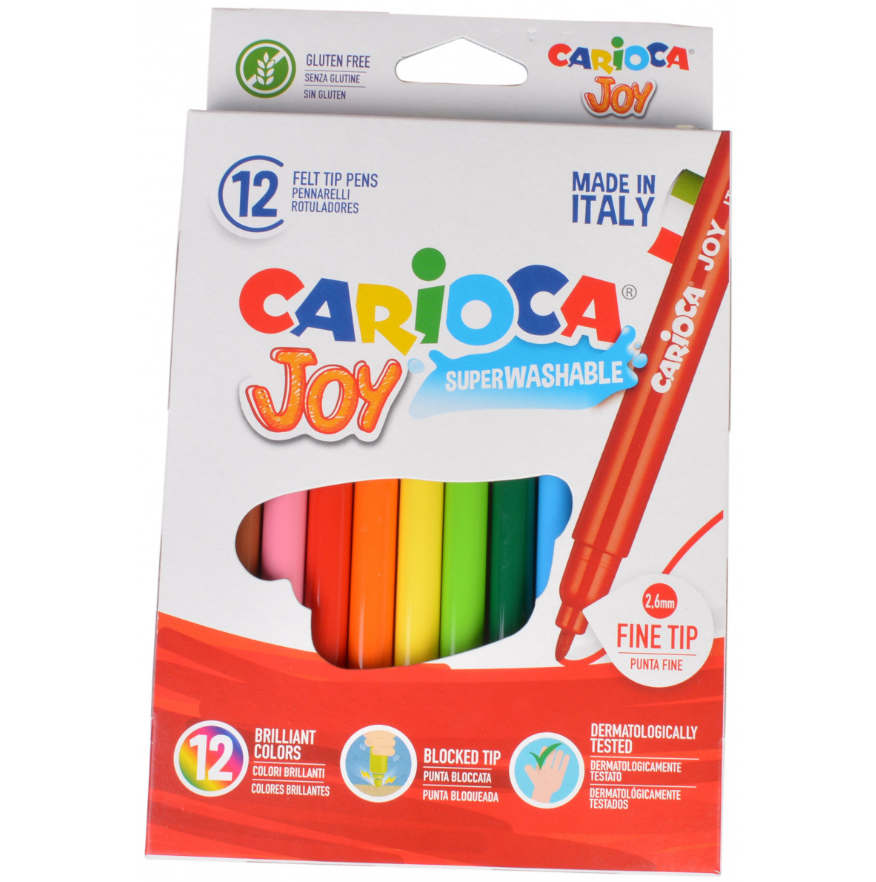 Флумастери Carioca Joy (Миещи се) 12 Цвята