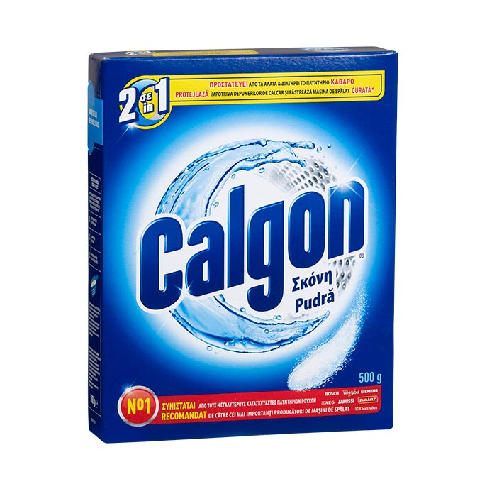 Препарат Calgon Против Натрупване на Котлен Камък за Перални Машини 500 г